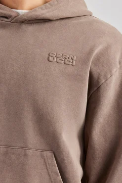 CLO-TOP-HS-HOOD Washed Hoodie - Taupe