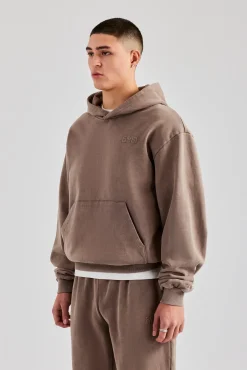 CLO-TOP-HS-HOOD Washed Hoodie - Taupe