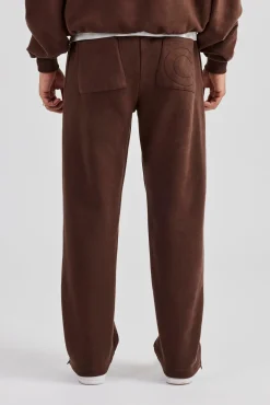 CLO-BOT-TRO Washed Layered Applique Jogger - Chocolate