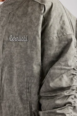 CLO-TOP-OUT Washed Nylon Bomber Jacket - Acid Wash