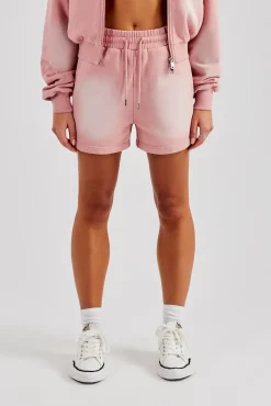Women CLO-BOT Washed Relaxed Shorts - Pink