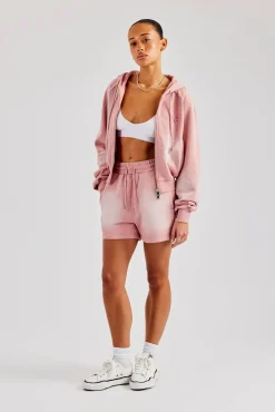 Women CLO-BOT Washed Relaxed Shorts - Pink