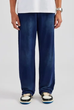 CLO-BOT-TRO Washed Straight Leg Jogger - Navy Blue