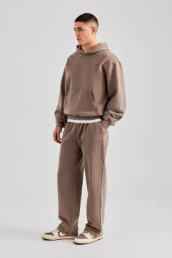 CLO-BOT-TRO Washed Straight Leg Jogger - Taupe