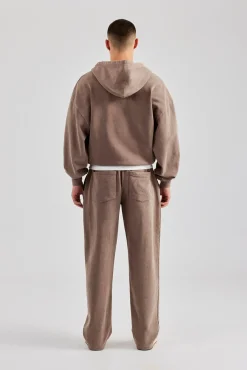 CLO-SET Washed Zip Through Tracksuit - Taupe