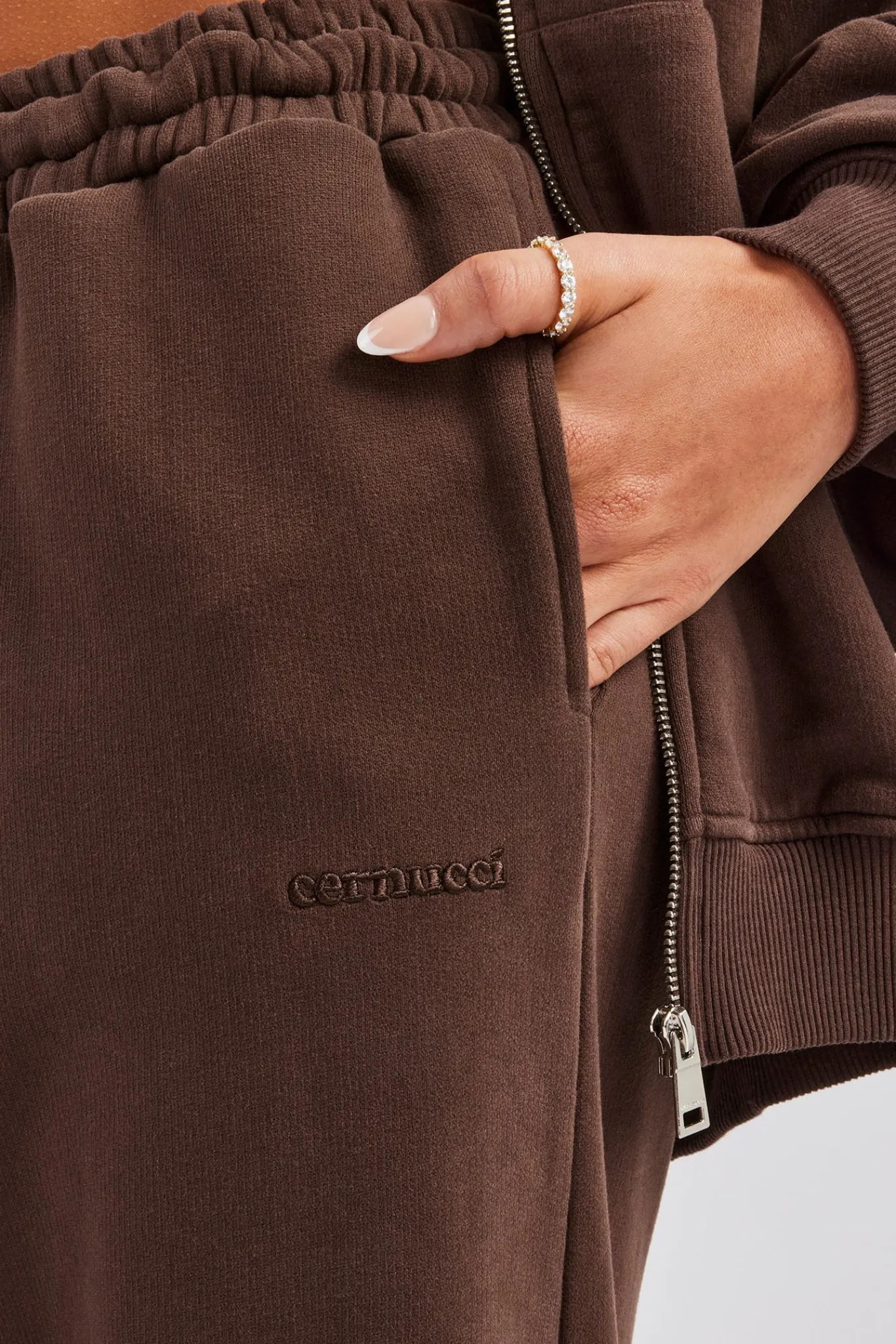 Women CLO-BOT-TRO Wide Leg Jogger - Chocolate