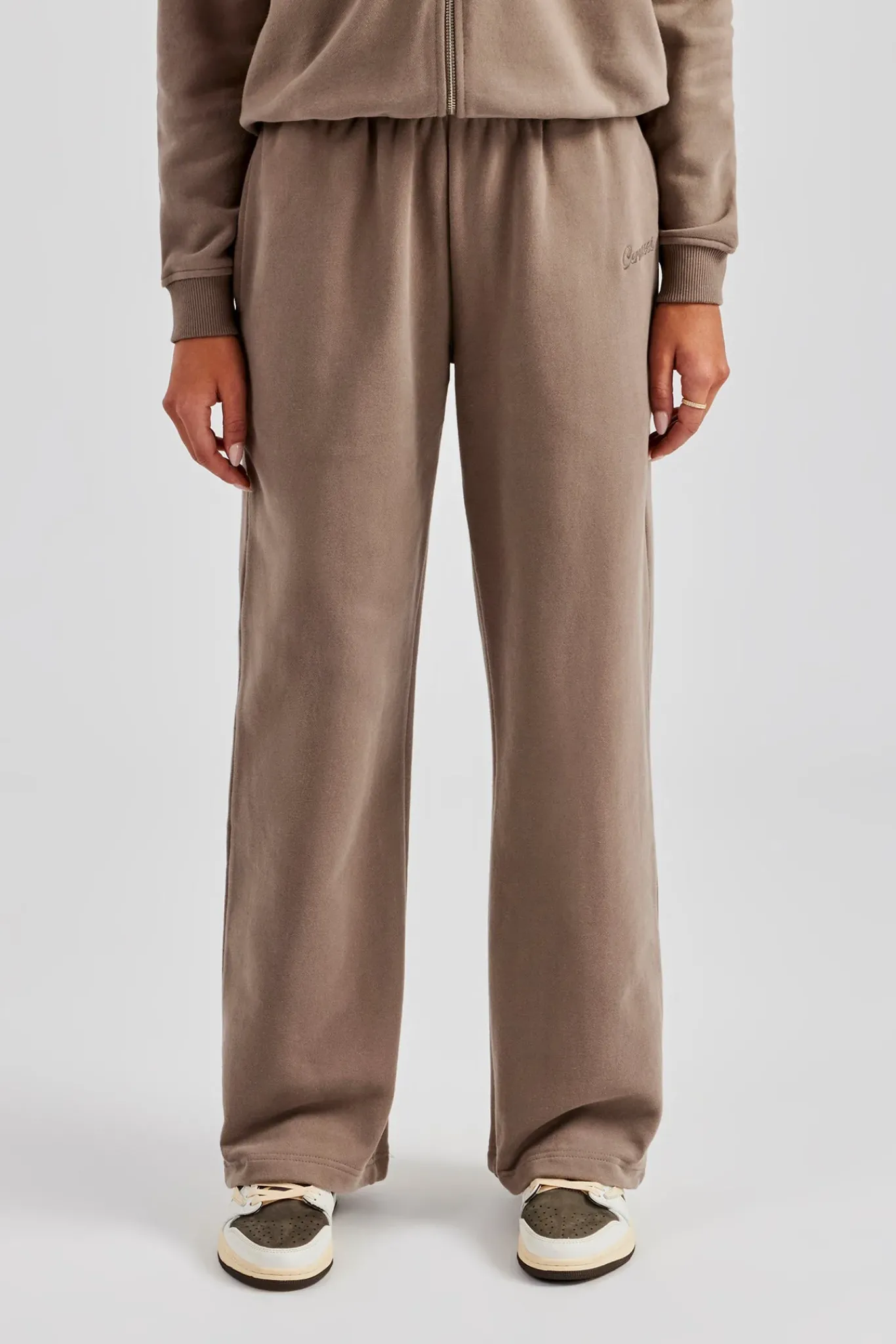 Women CLO-BOT-TRO Wide Leg Jogger - Taupe