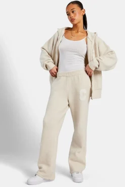 Women CLO-BOT-TRO-KTW Wide Leg Knitted Jogger - Oatmeal