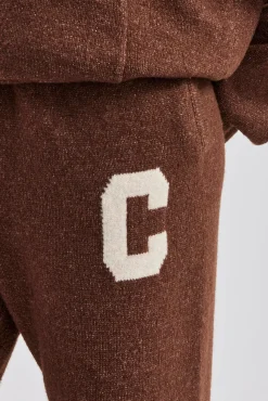 Women CLO-BOT-TRO-KTW Wide Leg Knitted Jogger - Chocolate