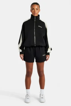 Women CLO-BOT Womens Contrast Panel Shorts - Black