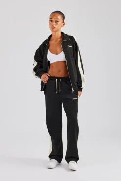 Women CLO-SET Womens Contrast Panel Tracksuit - Black