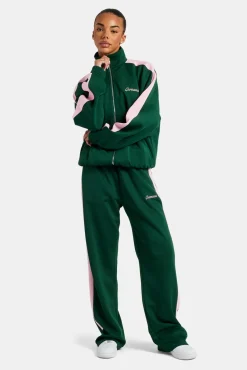 Women CLO-SET Womens Contrast Panel Tracksuit - Green