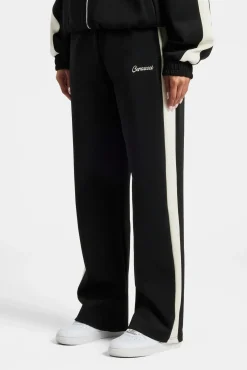Women CLO-BOT-TRO Womens Contrast Panel Track Pant - Black
