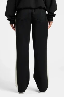 Women CLO-BOT-TRO Womens Contrast Panel Track Pant - Black