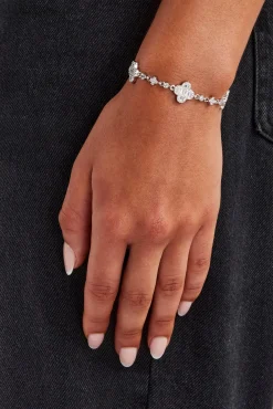 Women JWL-BRA Women's Iced Baguette Motif Bracelet - 10mm