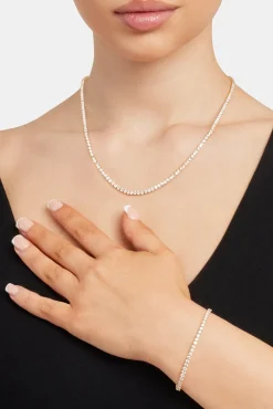 Women JWL-BUND Womens Micro Tennis Chain & Bracelet - Gold