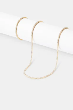 Women JWL-BUND Womens Micro Tennis Chain & Bracelet - Gold