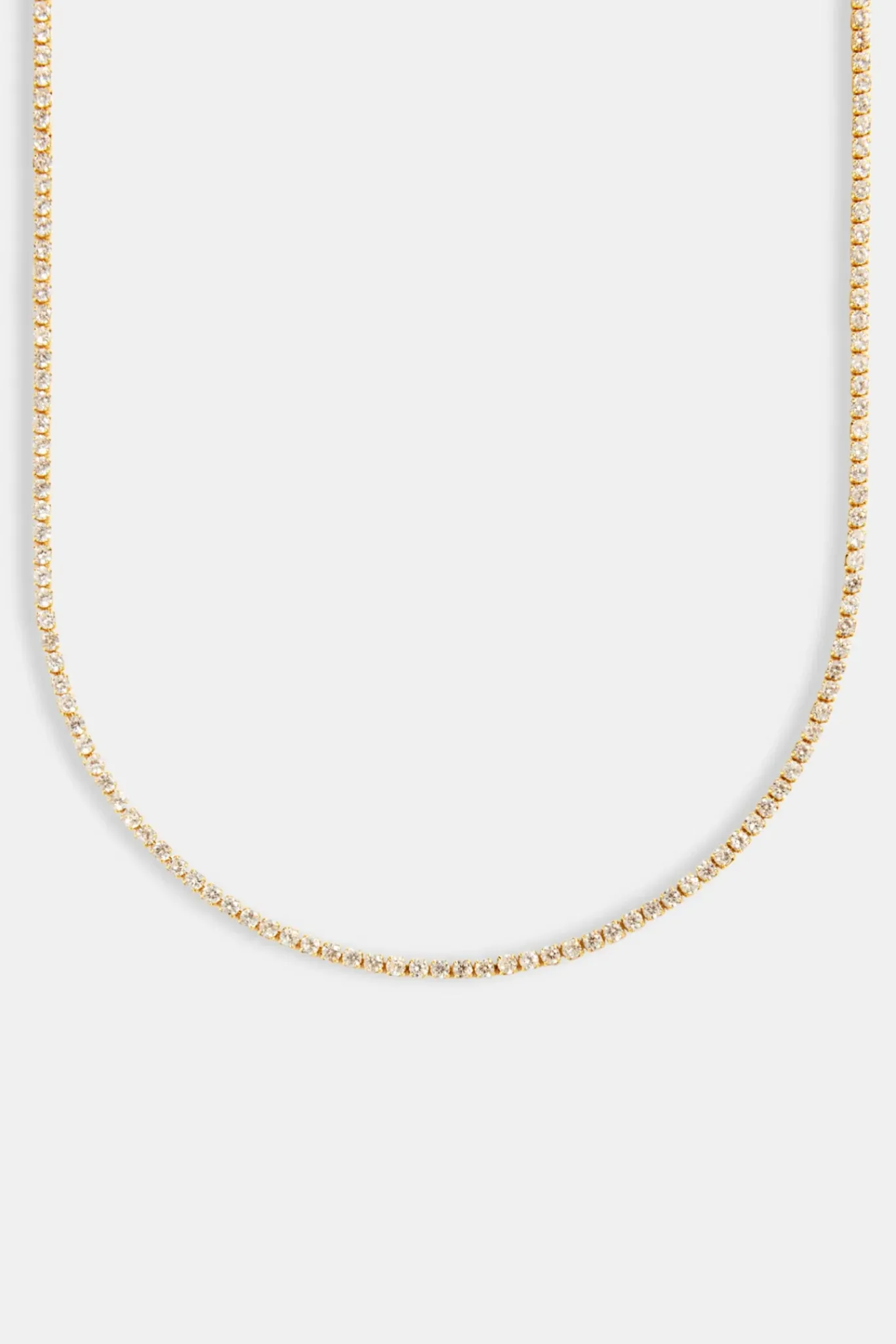 Women JWL-CHN Womens 2.5mm Micro Tennis Chain - Gold