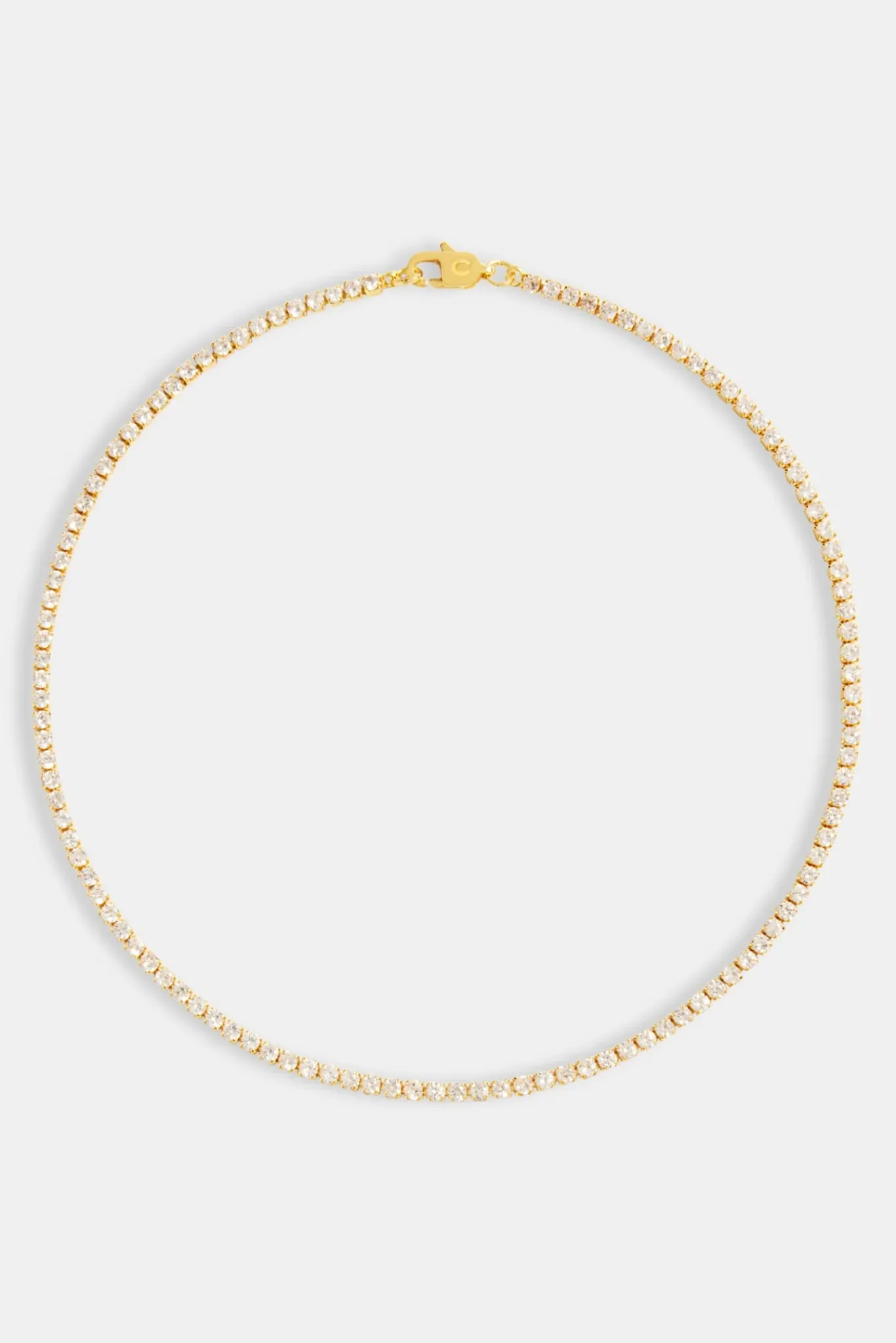 Women JWL-CHN Womens 2.5mm Micro Tennis Chain - Gold