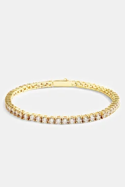 Women JWL-BRA Womens 3mm Tennis Bracelet - Gold