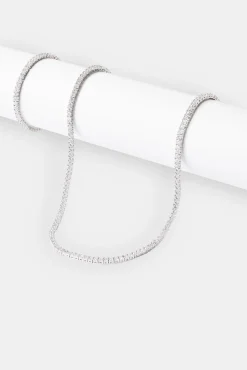 Women JWL-BUND Womens 3mm Tennis Chain & Bracelet - White