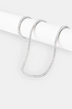Women JWL-BUND Womens 5mm Tennis Chain & Bracelet - White