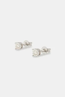 Women JWL-EAR Women's Moissanite Round Stud Earrings - 4mm
