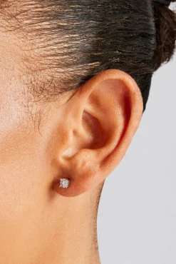 Women JWL-EAR Women's Moissanite Round Stud Earrings - 4mm