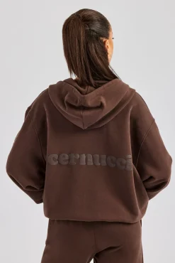 Women CLO-TOP-HS-HOOD Womens Zip Through Hoodie - Chocolate