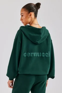 Women CLO-TOP-HS-HOOD Womens Zip Through Hoodie - Dark Green