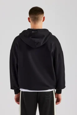 CLO-TOP-HS-HOOD Zip Through Hoodie - Black